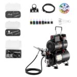 Aeroformato Rinkinys su 1/6 HP Oro Kompresoriumi, 3 l Resiveriu, 3 Pistoletais ir 3 Antgaliais