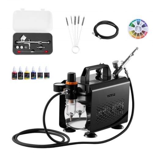 de2FJCBTZW1OGWQGAXJ1Q001V22Fgoods_img-v22Fairbrush-kit-m100-1.2.jpg Aeroformato Rinkinys su 1/6 HP Oro Kompresoriumi, Akriliniais Dažais ir 3 Antgaliais - Image 1