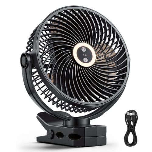 de2FJGSFSBXK8INC7RK1G001V92Fgoods_img-v12Fclip-fan-m100-1.2.jpg Nešiojamas įkraunamas ventiliatorius su spaustuku ir apšvietimu 235x90x277 mm - Image 1