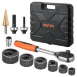 Reketuojamas skylių perforatoriaus rinkinys (12,7–50,8 mm) su 6 antgaliais