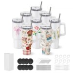 Sublimaciniai Puodeliai su Rankena, 8 Vienetų Rinkinys, 1183 ml (40 oz)