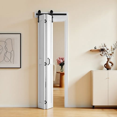 de2FMZBXHX2484IN2Z45T001V02Fgoods_img-v12Fbifold-barn-door-m100-1.2.jpg Sulankstomos Barn stiliaus durys, 609 x 2134 mm, baltos - Image 1
