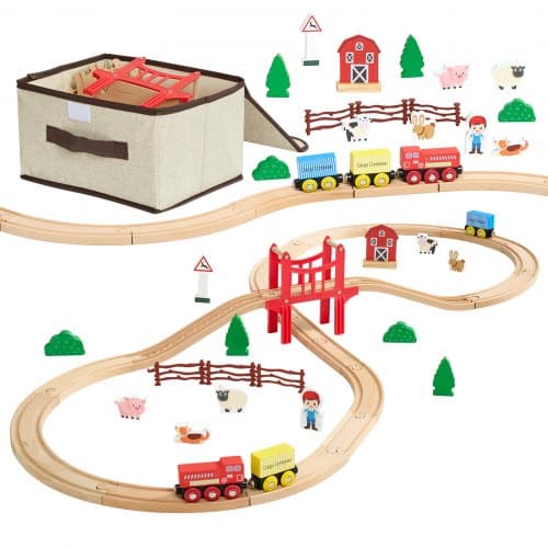de2FMZGDKNCXC000ZBUY7001V02Fgoods_img-v12Ftrain-set-m100-1.2.jpg Medinis traukinio rinkinys su bėgiais (39 dalys) - Image 1