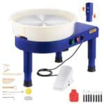 Elektrinis žiedimo ratas profesionalams ir mėgėjams, 35 cm, 60–300 RPM, mėlynas