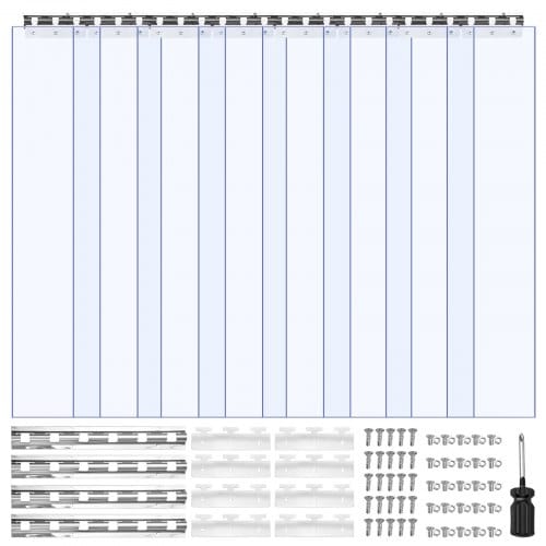 de2FPZPVCML48X845BZ0B001V02Fgoods_img-v22Fstrip-curtain-m100-1.2.jpg Skaidri PVC juostinė užuolaida – Profesionalus temperatūros ir švaros valdymas (2,1 m x 1,2 m, 8 dalys) - Image 1