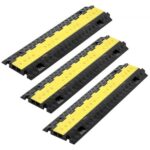 Kabelių apsauginė rampa, 3 vnt. rinkinys, 2 kanalų (31 x 28 mm), iki 9979 kg apkrova, sunkiasvoris TPU laidų ir žarnų dangtelis su atverčiamu viršumi