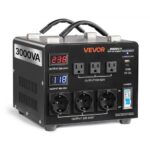 Įtampos keitiklis-transformatorius 3000VA (110V į 220V ir 220V į 110V), su LCD ekranu ir apsauginiu jungikliu