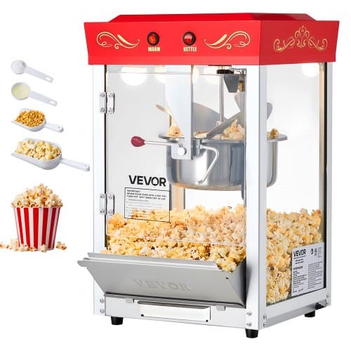 de2FTSBMHJHS8OZW7CM90001V22Fgoods_img-v22Fpopcorn-machine-m100-1.2.jpg Stalinė elektrinė kukurūzų spragėsių gaminimo mašina 800W, 0,2 kg talpos katilu (raudona) - Image 1