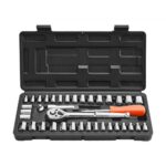 39 dalių galvučių ir terkšlių rinkinys, 6,4 mm ir 9,5 mm jungtys