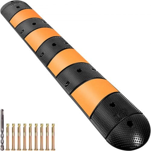 rubber speed bump Guminis greičio mažinimo kalnelis, 1 vnt., 2 kanalų sunkiasvorė laidų ir kabelių apsauginė rampa - Image 1