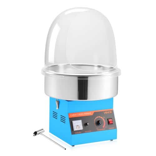 de2FZHSKU000000000005332Fgoods_img-v12Fcotton-candy-machine-cover-m100-1.2.jpg Komercinis cukraus vatos gaminimo aparatas su apsauginiu gaubtu 1000W, mėlynas - Image 1