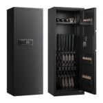 6–8 ginklų saugykla, ginklų seifas 1320 x 480 x 348 mm su skaitmeniniu užraktu ir raktu