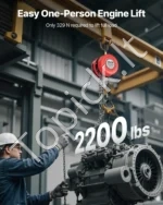 1 tono rankinė grandininė kėlimo gervė 140 x 130 mm su 6 m ilgio G70 cinkuota grandine ir patikima stabdžių sistema - Image 2