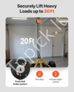 1 tono rankinė grandininė kėlimo gervė 150 x 130 x 155 mm su 6 m ilgio G80 cinkuota grandine ir dviguba stabdžių sistema - Image 3