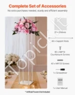 10 vienetų kubinių gėlių stovų rinkinys vestuvėms ir šventėms, 80 cm aukščio - Image 5
