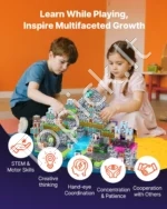 100 dalių magnetiniai kaladėlių rinkinys su kapinių zombių tema (STEM ugdomieji montessori žaislai) - Image 4