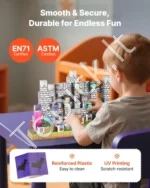 100 dalių magnetiniai kaladėlių rinkinys su kapinių zombių tema (STEM ugdomieji montessori žaislai) - Image 5