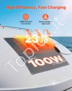 100W lanksti monokristalinė saulės baterija, 23% efektyvumas - Image 2