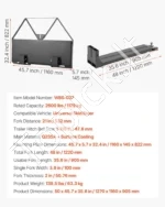 1160 mm krautuvo padėklų šakių rėmas su šakėmis WBS-027, 1179 kg, 63,3 kg - Image 7