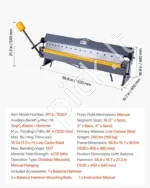 1220 mm) lakštinio metalo lankstytuvas (Box and Pan Brake), 152 x 40 x 54 cm - Image 7