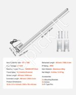 12V linijinė pavara su 1016 mm eiga (3000N, IP65 atsparumas) - Image 7