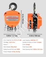 2 tonų rankinė grandininė kėlimo gervė 150 x 130 x 155 mm su 6 m ilgio G80 cinkuota grandine ir dviguba stabdžių sistema - Image 7