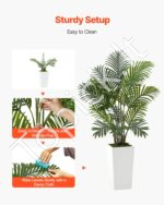 2 vnt. dirbtinių Areca palmų rinkinys su baltais vazonais, 1219 mm (4 pėdos) - Image 4