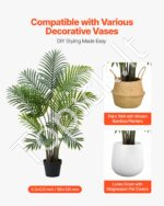 2 vnt. dirbtinių Areca palmų rinkinys su baltais vazonais, 1219 mm (4 pėdos) - Image 5