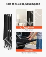 3 pakopų sulankstoma metalinė lentyna su ratukais (33 x 71 x 91 cm) - Image 5