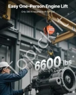 3 tonų rankinė grandininė kėlimo gervė su 6 m ilgio G80 cinkuota grandine ir 360 laipsnių besisukančiais kabliais - Image 2
