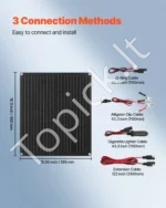 30W 12V saulės baterijos įkroviklis ir palaikymo elementas 460 x 395 x 25 mm su monokristaliniais elementais ir IP67 atsparumu vandeniui - Image 5