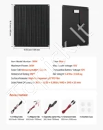 30W 12V saulės baterijos įkroviklis ir palaikymo elementas 460 x 395 x 25 mm su monokristaliniais elementais ir IP67 atsparumu vandeniui - Image 7