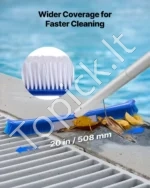 4-in-1 baseino valymo rinkinys su giliu tinkleliu, sekliojo vandens tinkleliu ir dviem šepetiais baseinams - Image 5