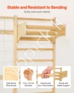 8 viename vaikiška ir suaugusiųjų švediška sienelė 12 pakopų, iš natūralios medienos, su priedais - Image 4