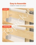 8 viename vaikiška ir suaugusiųjų švediška sienelė 12 pakopų, iš natūralios medienos, su priedais - Image 6