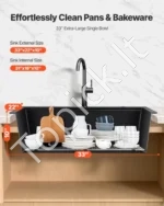 84 cm granitinė virtuvės plautuvė – viršuje montuojama vieno dubens kriauklė namams, sodyboms ir barams - Image 5