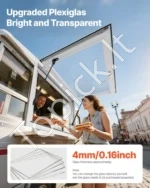 943 x 638 x 125 mm prekybinis langas – maisto furgono aptarnavimo langas su stogeliu, sklendėmis ir tinkleliu nuo vabzdžių - Image 2