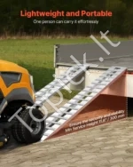 Aliuminio užvažiavimo rampų rinkinys 2 vnt. 275 x 38 cm, 4,5 t keliamoji galia sunkiajai technikai ir ATV - Image 6