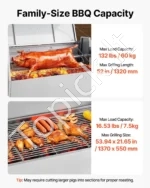 Anglinis grilis su elektriniu iešmu ir dangčiu, 60 kg, 38W galia - Image 3