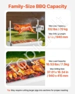 Anglinis grilis su elektriniu iešmu ir dangčiu, 60 kg, 38W galia - Image 3