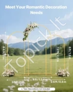 Auksines arkos dekoracijoms rinkinys 3 vnt. vestuvėms, šventėms ir renginiams 2,2 x 1,2 m - Image 2