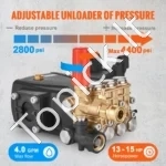 Aukšto slėgio plovyklos siurblys 25,4 mm velenui, horizontalus trijų stūmoklių 4400 PSI / 4 GPM (atsarginis siurblio komplektas) - Image 5