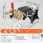 Aukšto slėgio plovyklos siurblys 25,4 mm velenui, horizontalus trijų stūmoklių 4400 PSI / 4 GPM (atsarginis siurblio komplektas) - Image 7