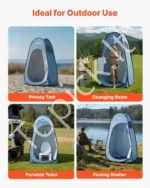 Automatinė palapinė dušui ir persirengimui 190T poliesteris su sidabrine danga 1190 x 1190 x 2100 mm - Image 6