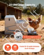 Automatinė vištų lesykla – cinkuoto plieno mechaninė lesykla paukščiams su 11,34 kg talpa - Image 3