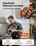 Automatinė žarnos ritė 15m su hibridine pneumatine žarna 20,7 bar - Image 2
