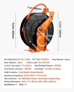 Automatinė žarnos ritė 15m su hibridine pneumatine žarna 20,7 bar - Image 7