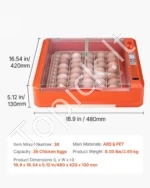 Automatinis 36 kiaušinių inkubatorius su LED šviestuvu ir drėgmės kontrole - Image 7