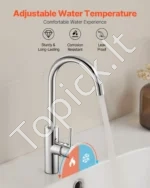Automatinis bekontaktis vonios ir baro praustuvo maišytuvas 104 x 52 x 395 mm su judesio jutikliu ir lanksčiu snapeliu - Image 4