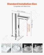 Automatinis bekontaktis vonios praustuvo maišytuvas 130 x 64 x 190 mm su judesio jutikliu ir chromuota apdaila - Image 3